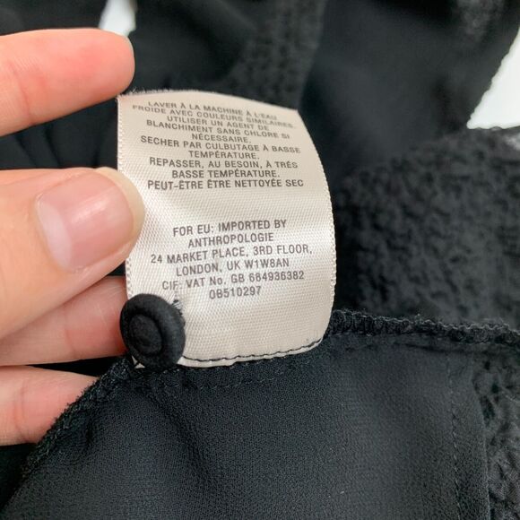 Anthropologie Maeve Nava Blouse Womens 8 Sheer Cold Shoulder Lined Keyhole Back - Picture 12 of 16